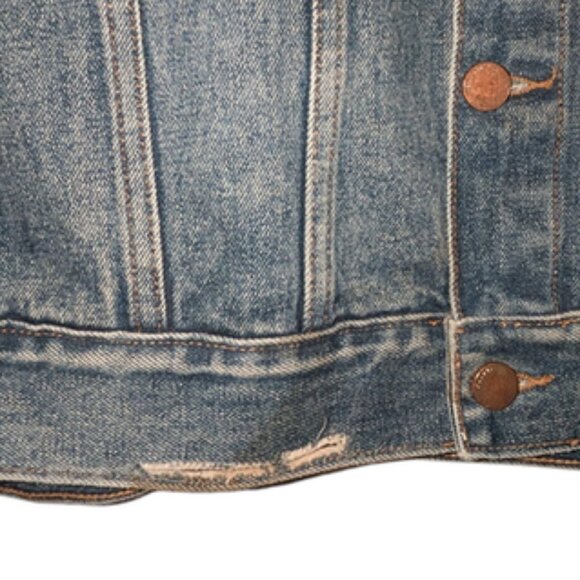 DL1961 Snap Sides Sample Piece One of A Kind Collar Denim Jean Trucker Jacket S - Picture 10 of 10